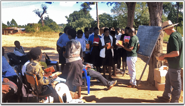 class being taught outdoors