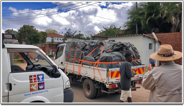 Lorries we packed full of gear